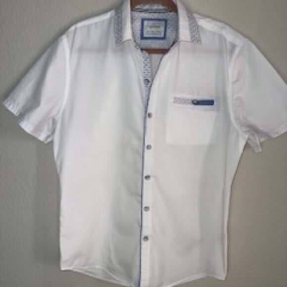 Craft+Flow Button Down Short Sleeve Shirt Mens - Picture 1 of 4